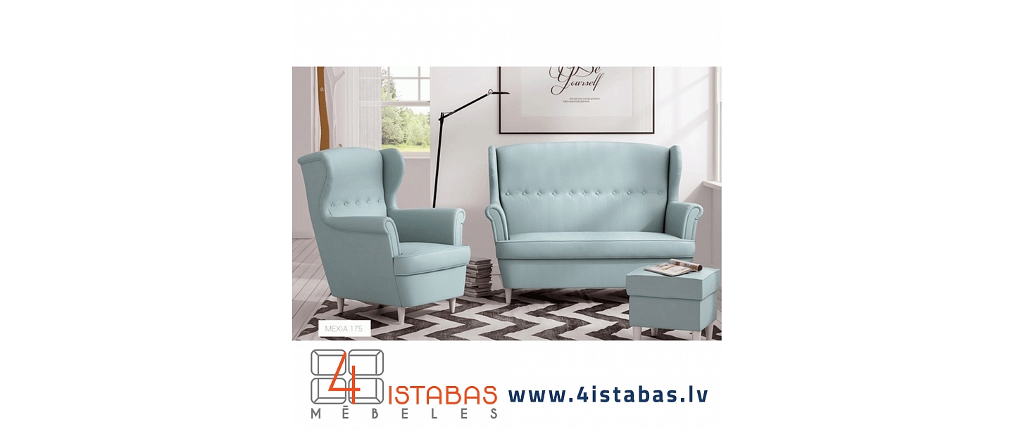 Small stylish lounge sofa with wooden legs, furniture online store Latvia Valmiera Vidzeme furniture online