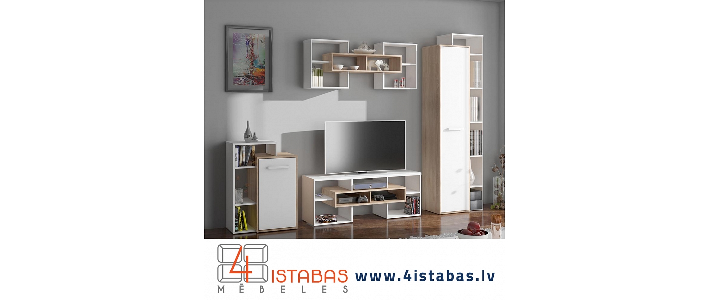 White small living room unit, furniture online store Latvia Valmiera Vidzeme furniture online