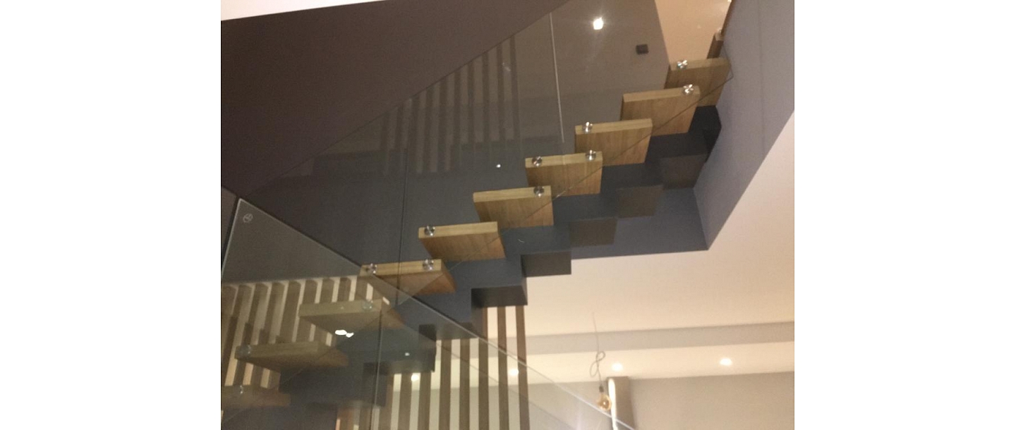 Glass stair railings