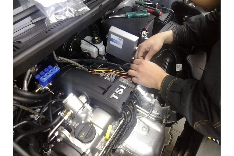 Car gas installation