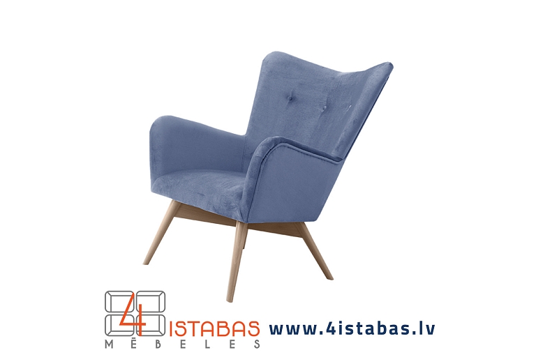 Lounge chair with solid wood legs, furniture online store Latvia Valmiera Vidzeme furniture online