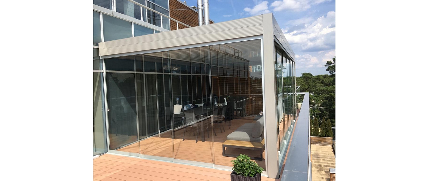 Stikla terases izgatavošana, montāža