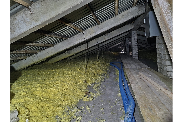 Attic insulation in Talsi with ISOVER KV-041 mineral wool