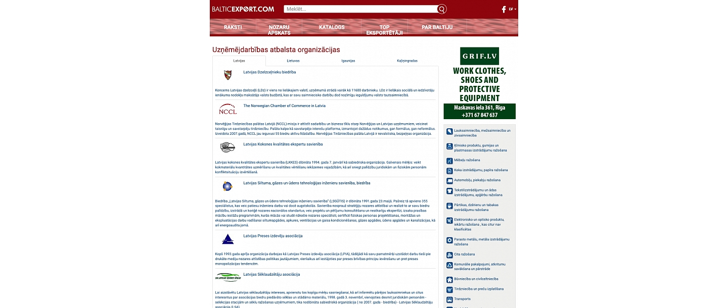 balticexport.com business support organizations