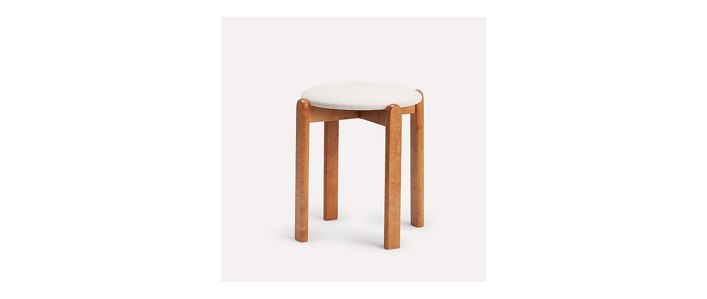 Birch stool SIRU-SOFT
