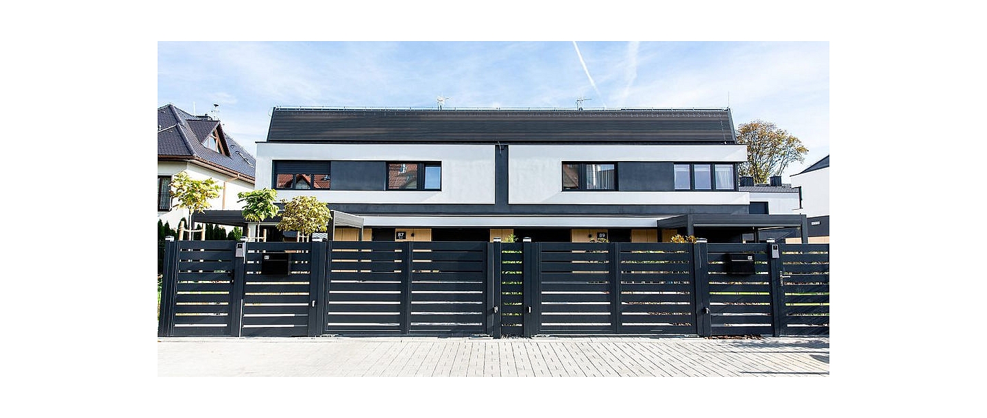 Functional and safe metal fence in a residential complex