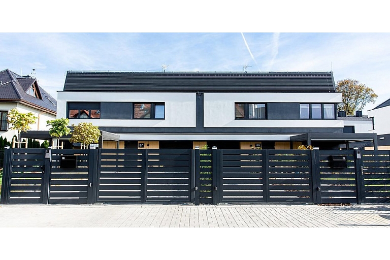 Functional and safe metal fence in a residential complex