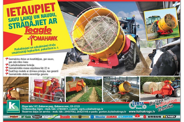 Rituļu smalcinātāji lopbarībai