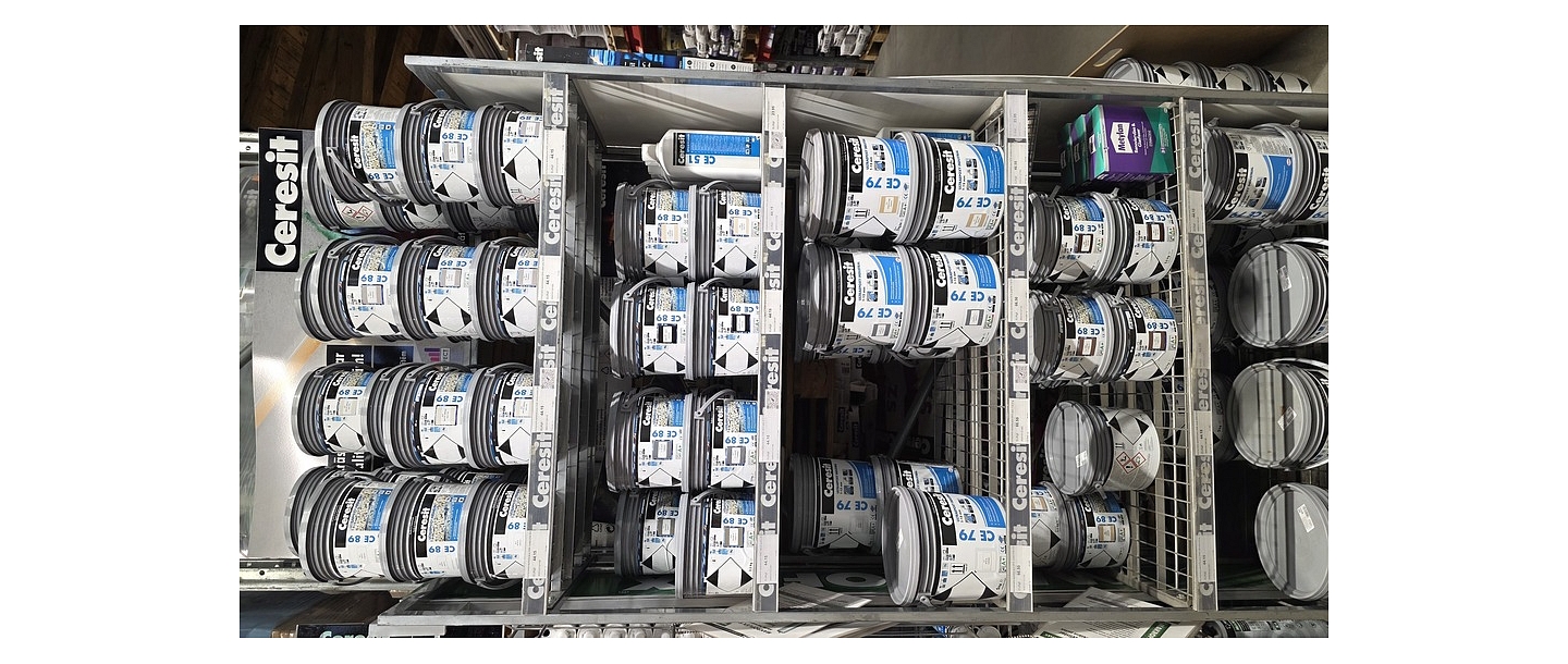 Ceresit CE89 and CE79 stand in the Profcentrs store