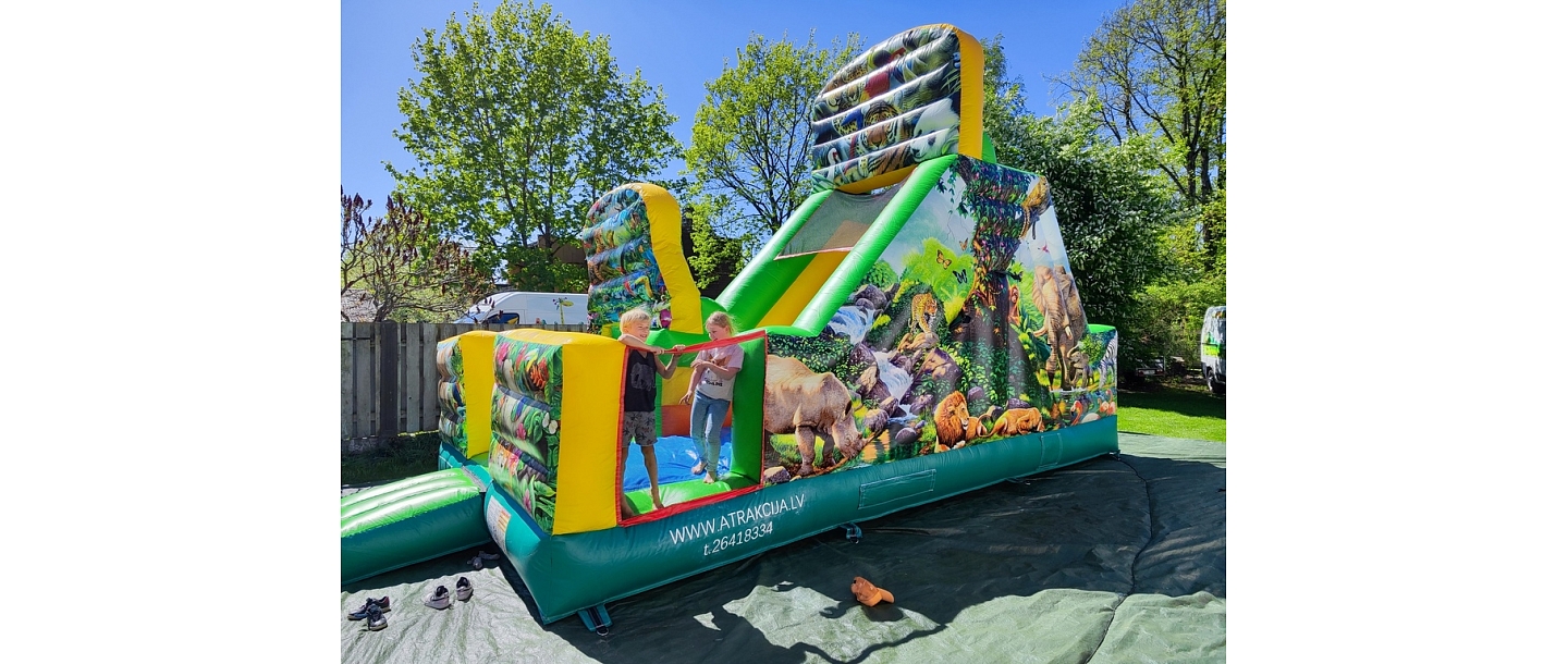 Inflatable attractions for a party