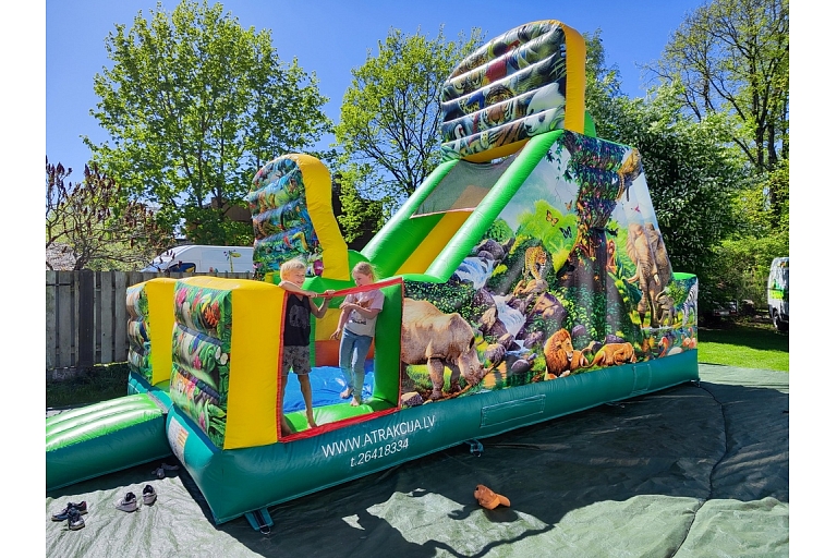 Inflatable attractions for a party
