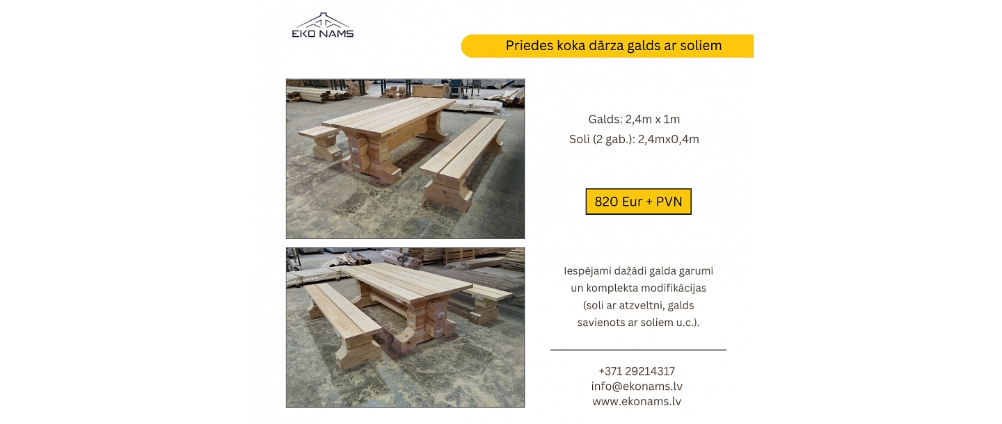 Garden table with benches