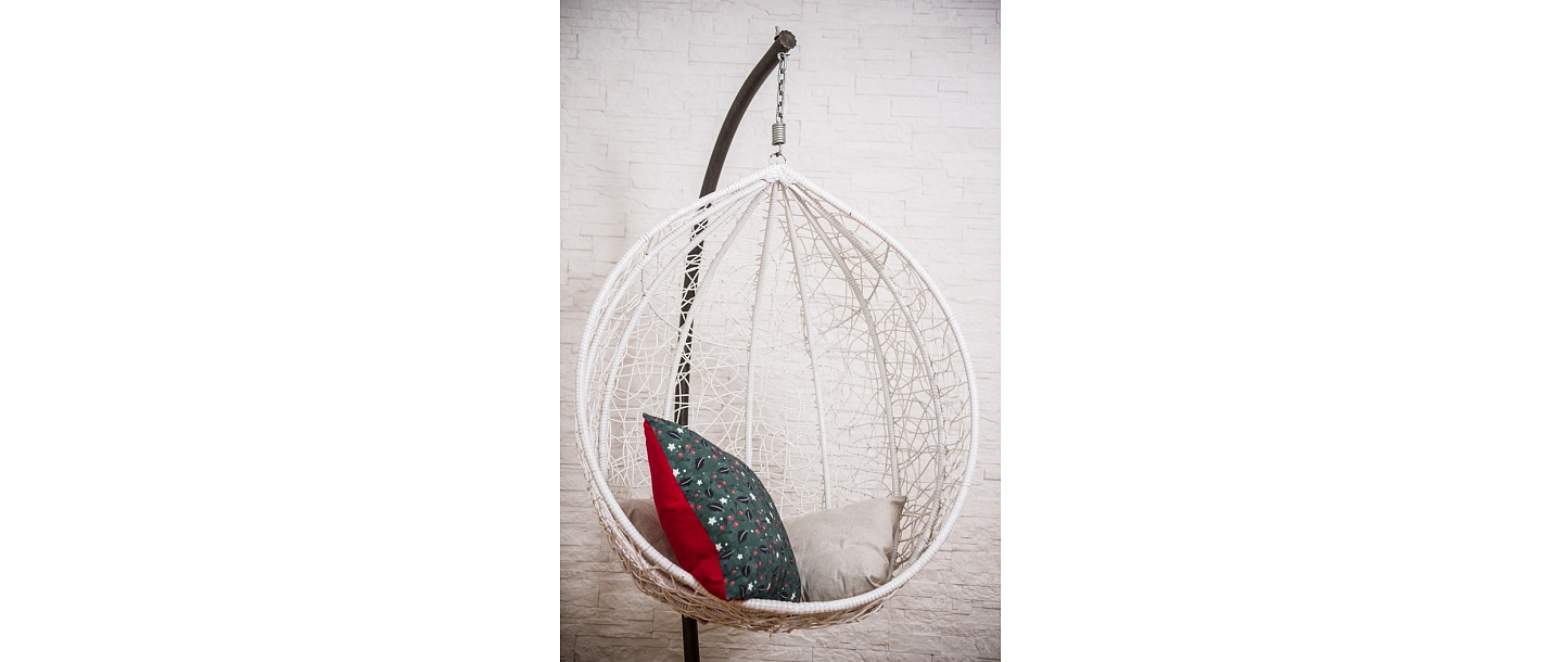 Decorative pillow with lock. Polyester, knitwear "Winter fun" red linen