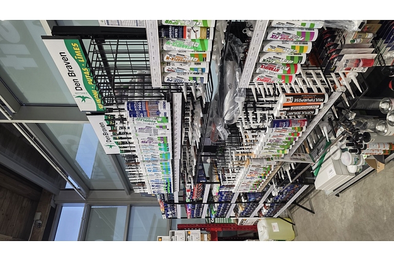 DenBraven and Bostik sealant stand in the Profcentrs store