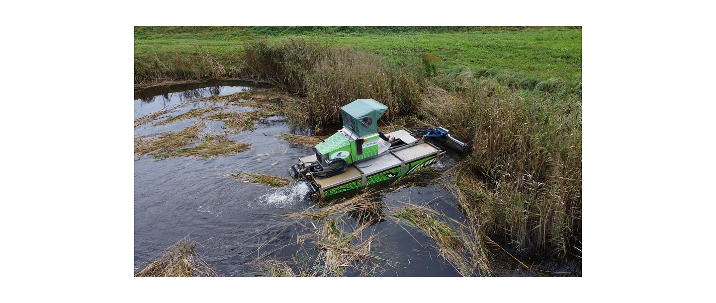 Pond cleaning from overgrowth