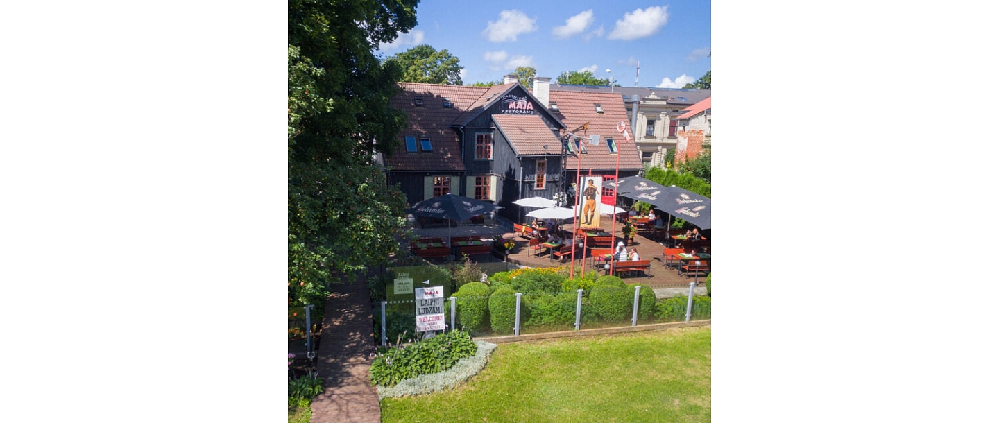 The outdoor terrace of the Postman&amp;#39;s House is the perfect place for a leisurely meal in warm weather.