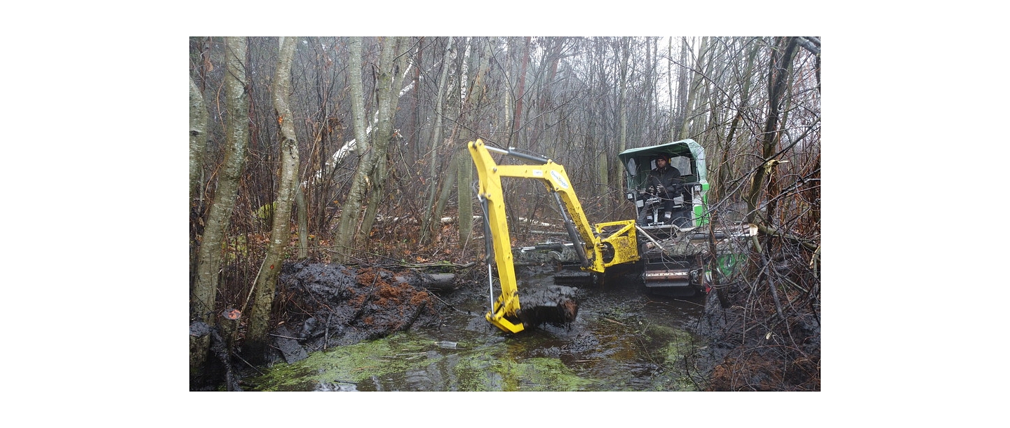 Dīķa attīrīšana no aizauguma