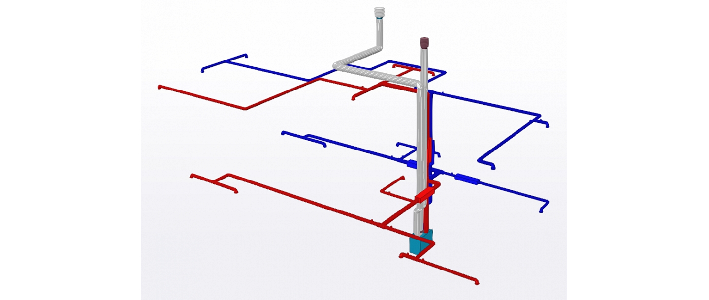Modeling vertical risers for heating and water systems