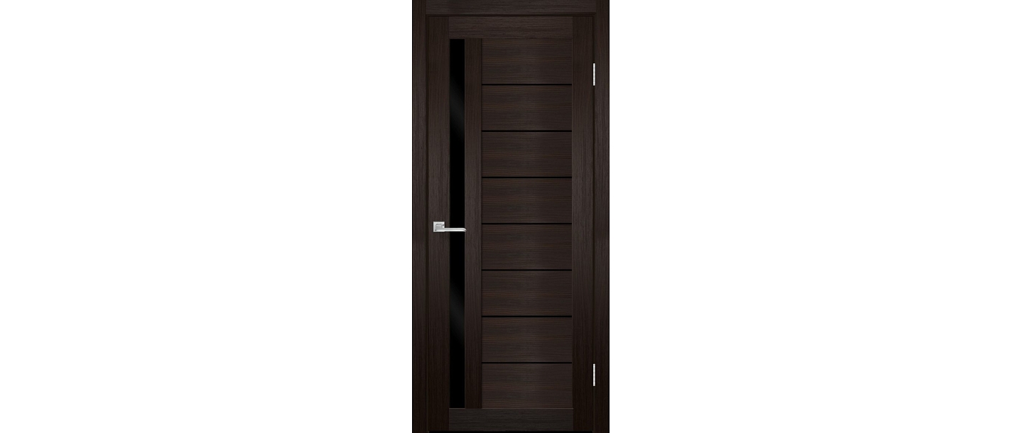 Door delta wenge, black glass