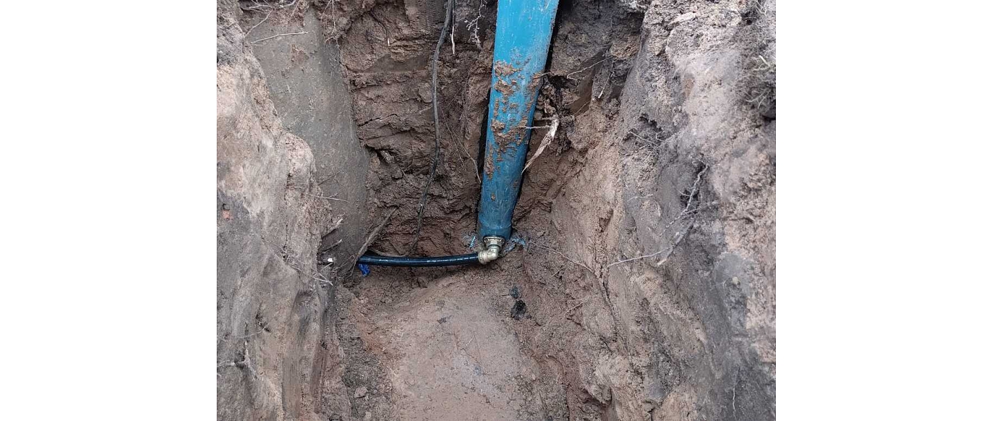 Excavation work for water system installation