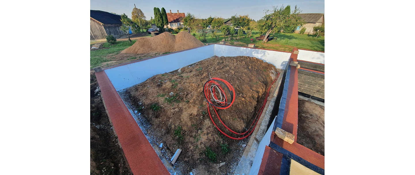 The foundations of a residential building