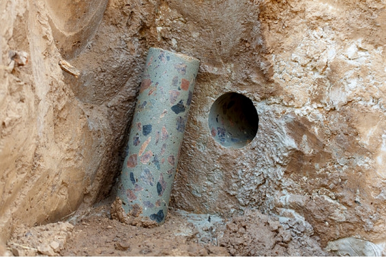 Borehole in the foundation