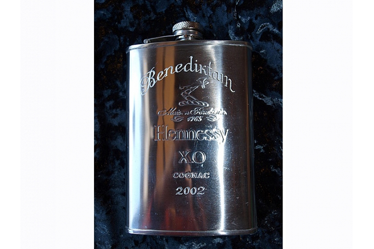 Eduards RPS, Ltd. specializes in engraving on metal objects, including exclusive beverage bottles.