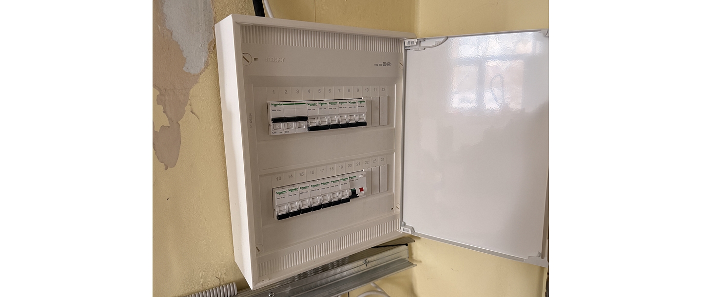 Completed electrical cabinet with neat wiring