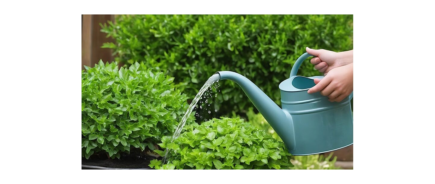 Watering basil