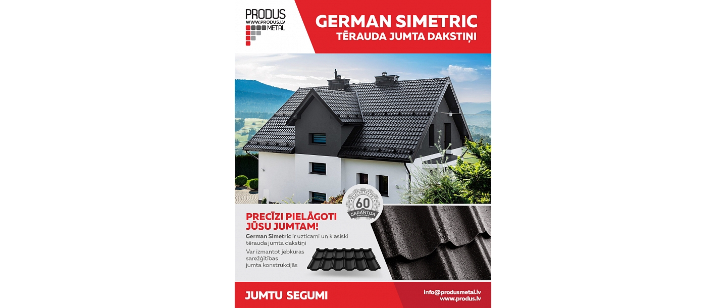 Tērauda jumta dakstiņi German Simetric