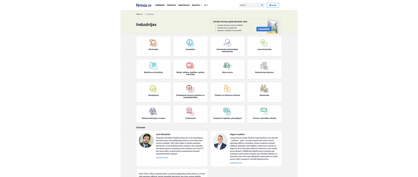 firmas.lv industry annual report of Latvian business