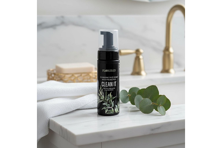 Attīrošās sejas putas: Florere attīrošās sejas putas ar probiotikām maigi noņem netīrumus, saglabājot ādas dabisko līdzsvaru.