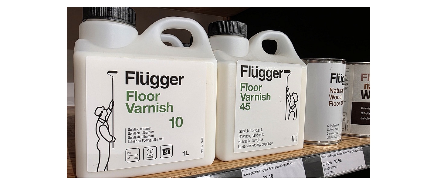 Flugger floor polish stand in the Profcentrs store