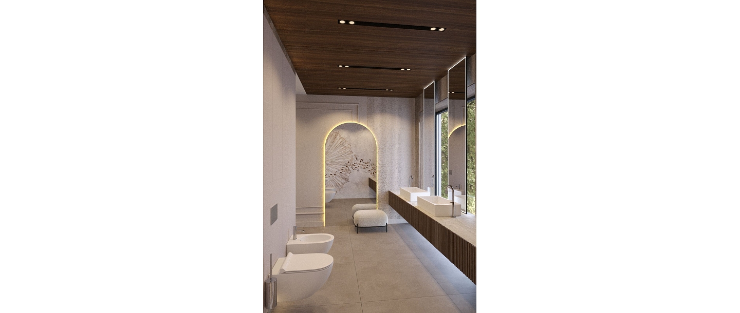 large bathroom with windows