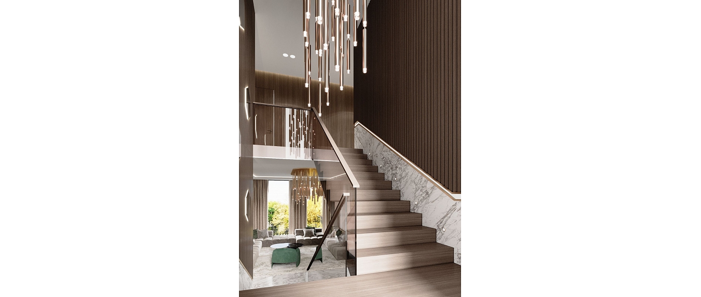 wooden stairs in the interior