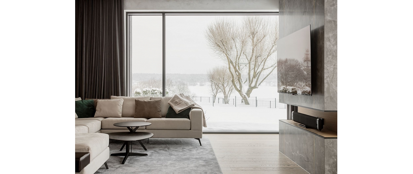 living room design with fireplace