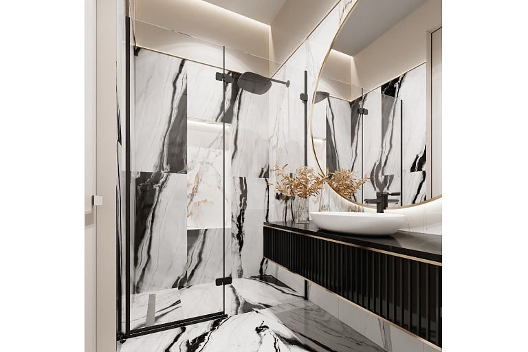 Interior design in the bathroom