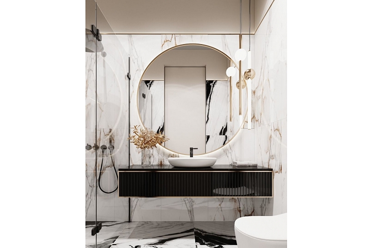 Interior design in the bathroom