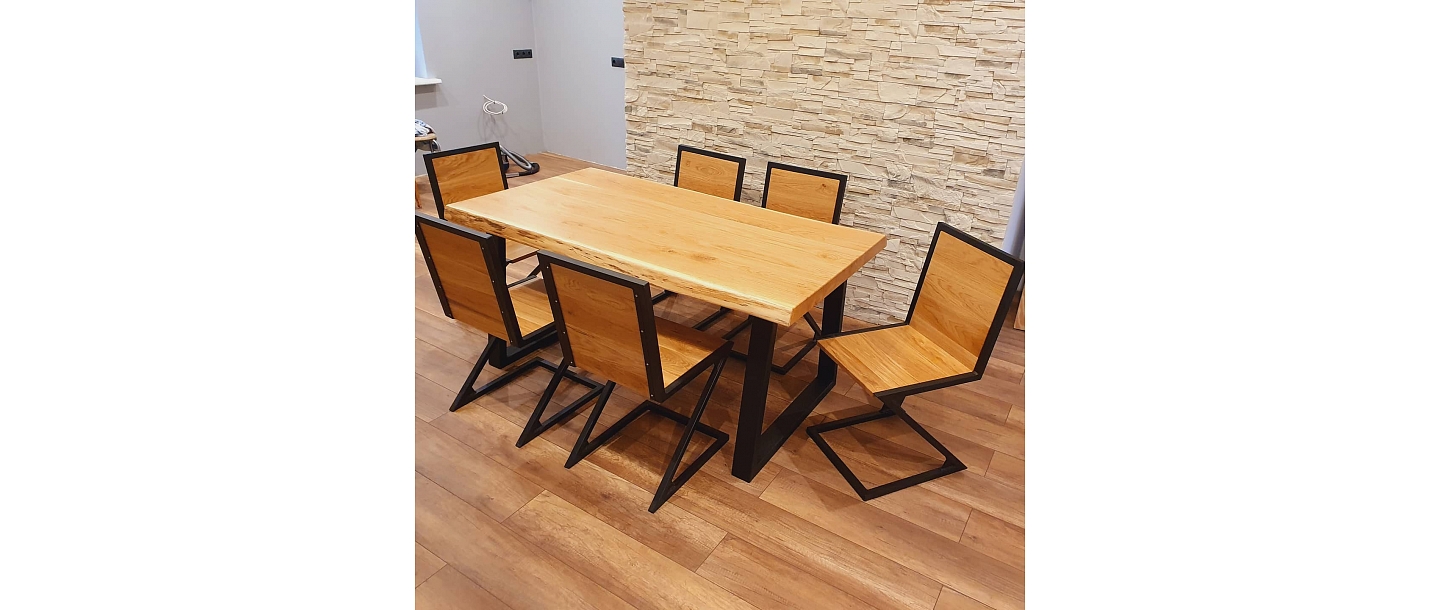 Metal and wooden construction furniture and stairs in Kurzeme