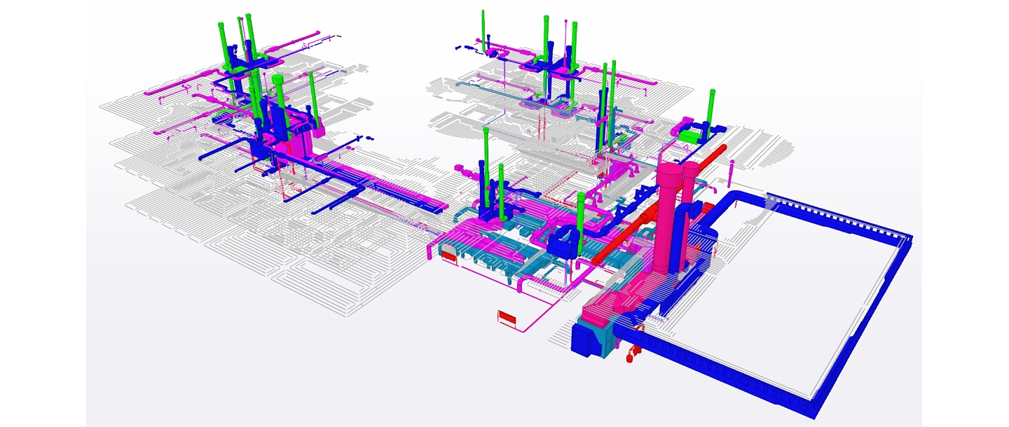 Сложная модель координации инженерной сети BIM