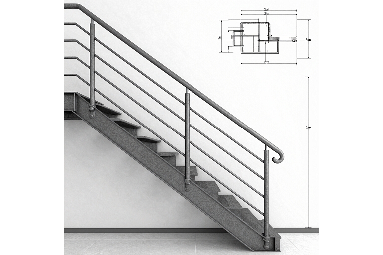 Metal stair railings