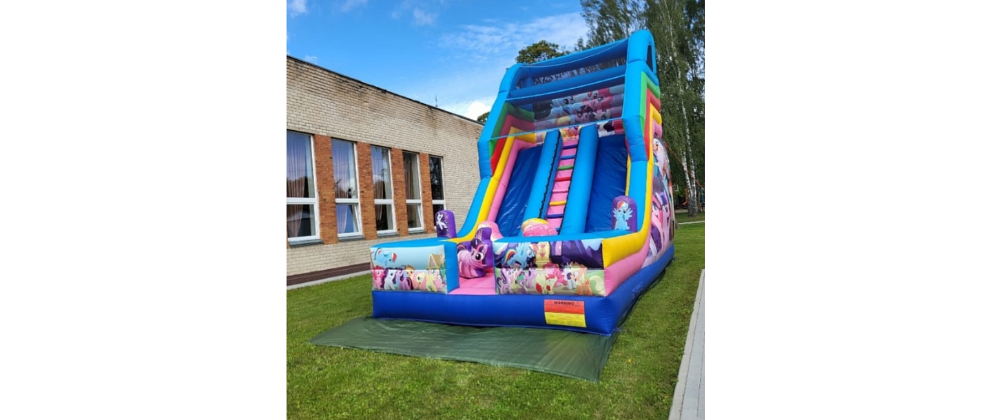 Rental inflatable slide