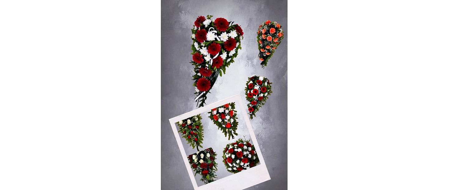 Flowers, funeral bouquets, wreaths