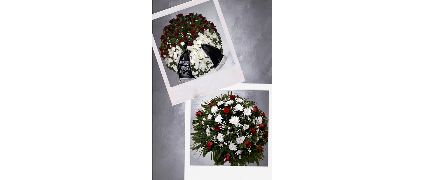 Flowers, funeral bouquets, wreaths