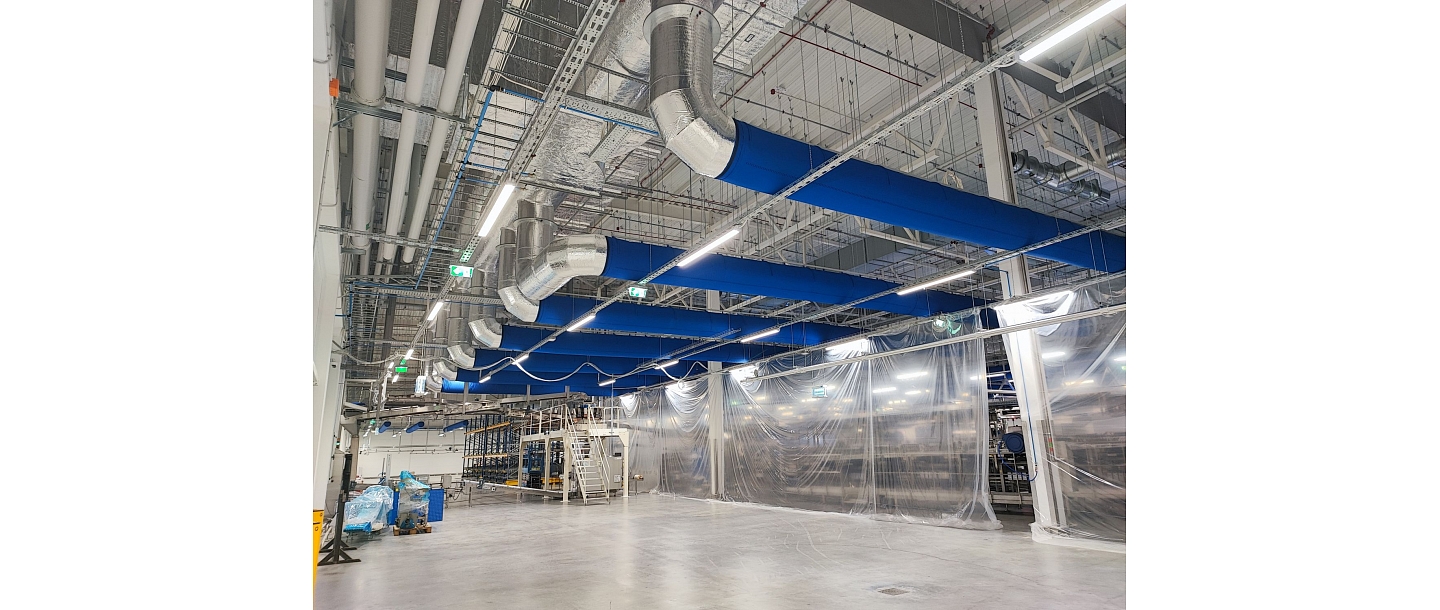 FabricAir ducts in blue