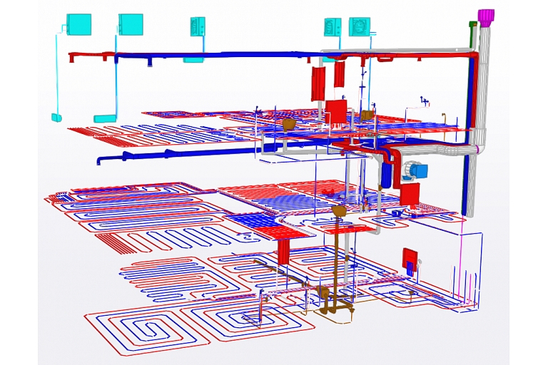 3D modeling of multi-level AVK systems in BIM environment