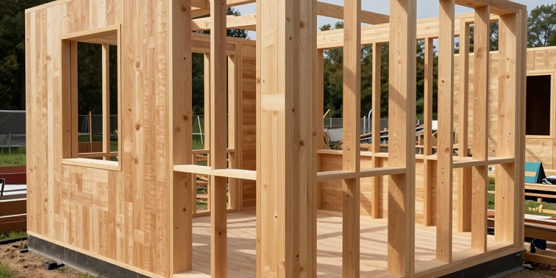 Wooden frame houses