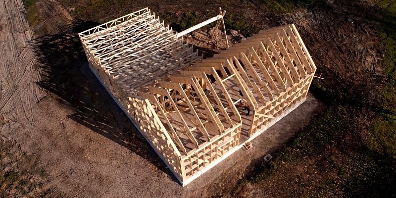 Timber frame house construction kits