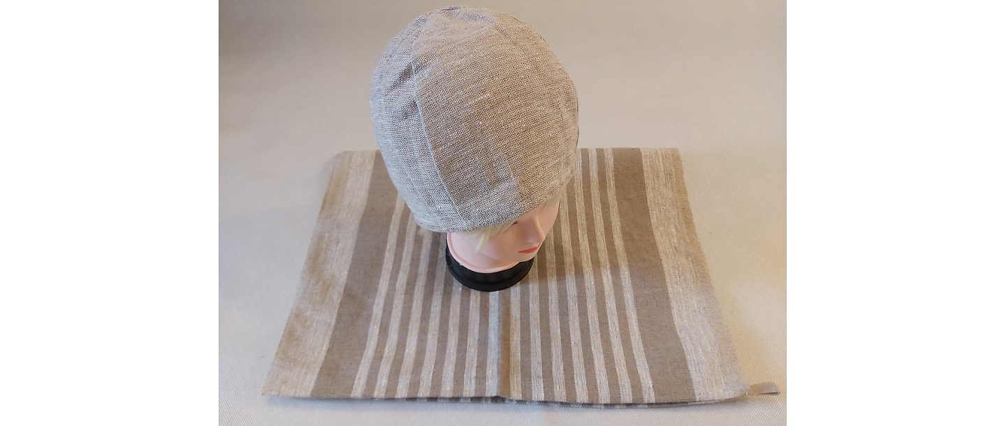 Linen sauna set with hat and towel – a natural SPA solution