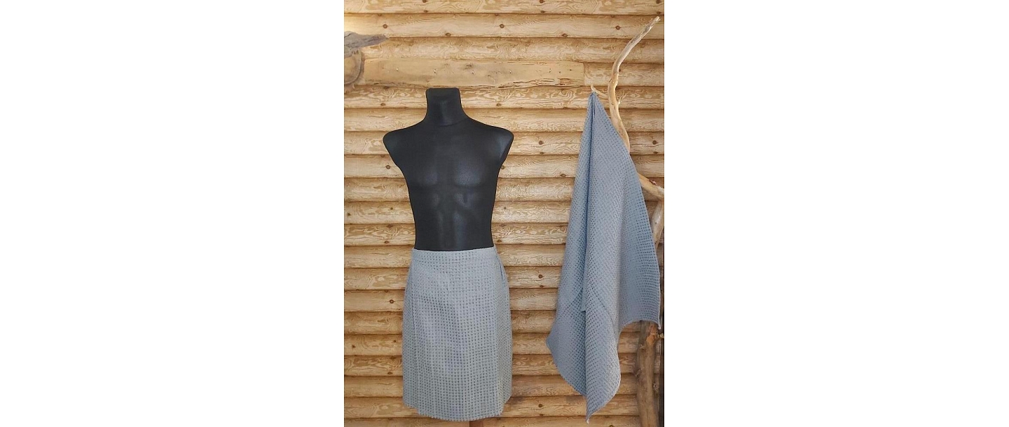 Komplekts vafeļauduma svārki vīriešiem un dvielis
